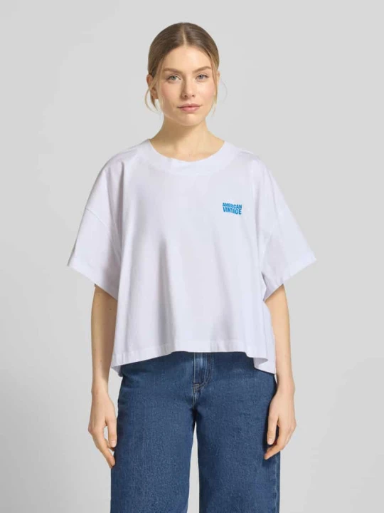 Zdjęcie produktu T-shirt z obniżoną linią ramion Model 'GIXY' American Vintage Biały
