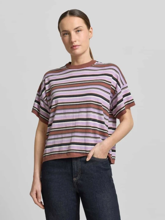 Zdjęcie produktu t-shirt z obniżoną linią ramion Stefanel Jasnofioletowy