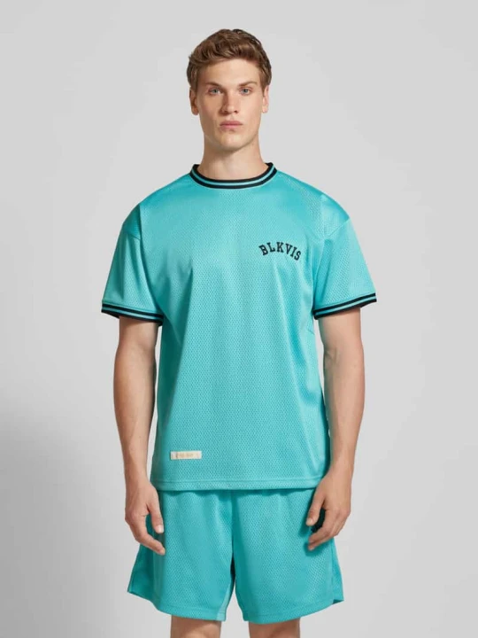 Zdjęcie produktu T-shirt z okrągłym dekoltem BLKVIS Turkusowy