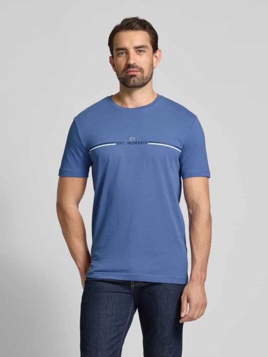 Zdjęcie produktu T-shirt z okrągłym dekoltem Christian Berg Jeansowy niebieski