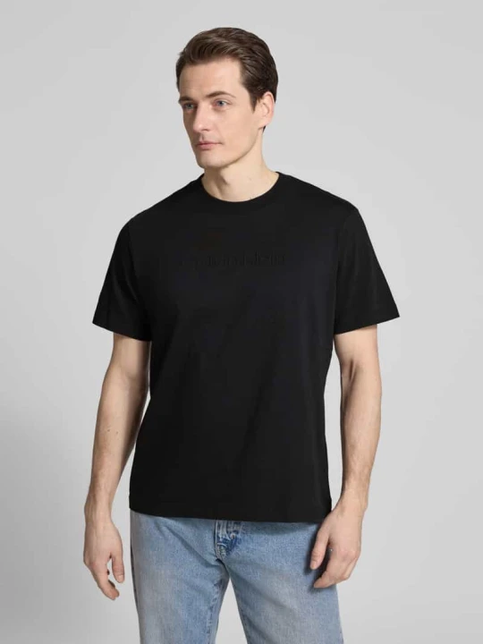 Zdjęcie produktu T-shirt z okrągłym dekoltem Calvin Klein Czarny
