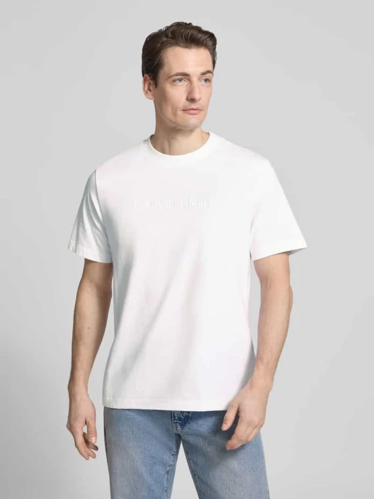 Zdjęcie produktu T-shirt z okrągłym dekoltem Calvin Klein Biały