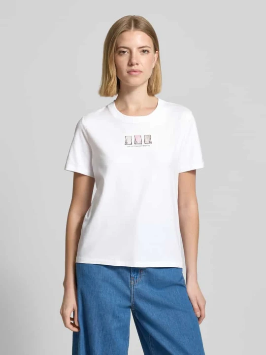 Zdjęcie produktu t-shirt z okrągłym dekoltem comma Biały