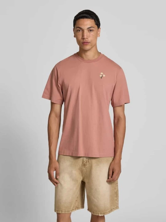 Zdjęcie produktu t-shirt z okrągłym dekoltem Forét Łososiowy
