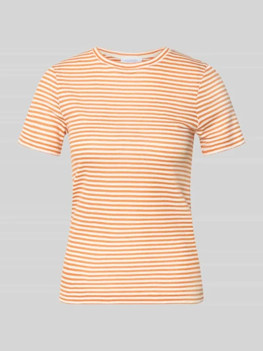 Zdjęcie produktu t-shirt z okrągłym dekoltem i blokowymi pasami Rich & Royal Pomarańczowy