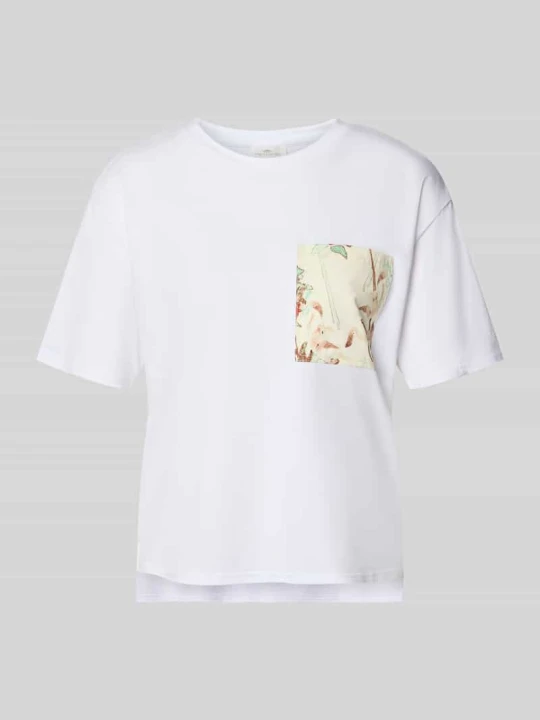 Zdjęcie produktu t-shirt z okrągłym dekoltem i brustaszą FYNCH-HATTON Złamany biały