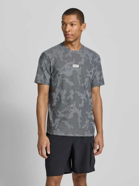 Zdjęcie produktu T-shirt z okrągłym dekoltem i detalem z logo EA7 Emporio Armani Czarny