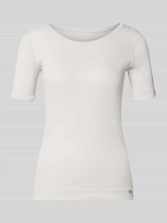 Zdjęcie produktu t-shirt z okrągłym dekoltem i detalem z logo Marc Cain Kamienny