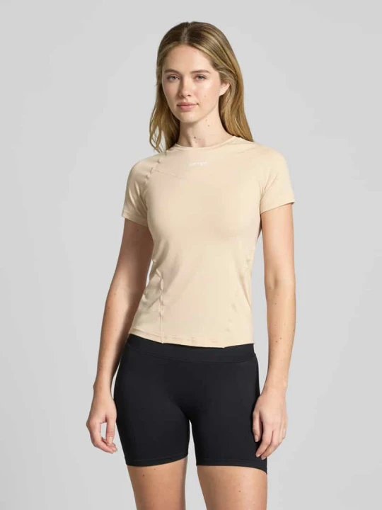 Zdjęcie produktu T-shirt z okrągłym dekoltem i logo AIMN Piaskowy