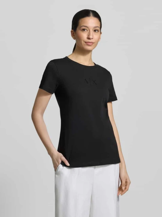 Zdjęcie produktu T-shirt z okrągłym dekoltem i logo Armani Exchange Czarny