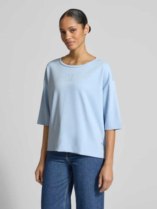 Zdjęcie produktu T-shirt z okrągłym dekoltem i logo Monari Jasnoniebieski
