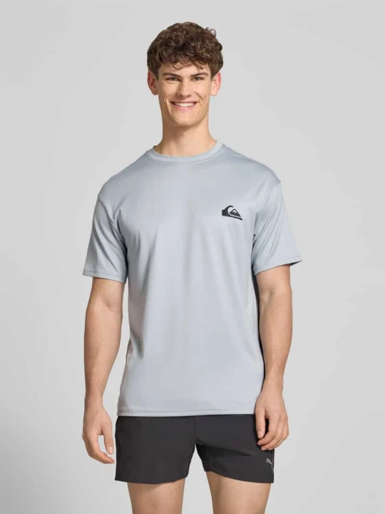 Zdjęcie produktu T-shirt z okrągłym dekoltem i logo Quiksilver Jasnoszary