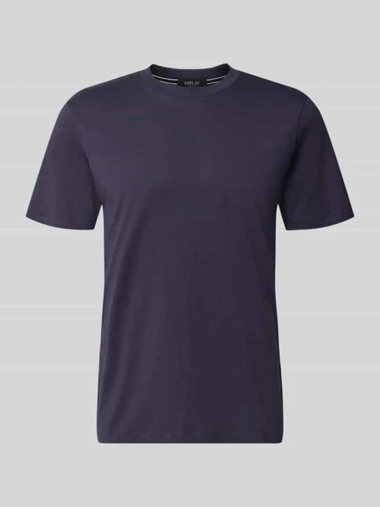 Zdjęcie produktu T-shirt z okrągłym dekoltem i logo Replay Fioletowy