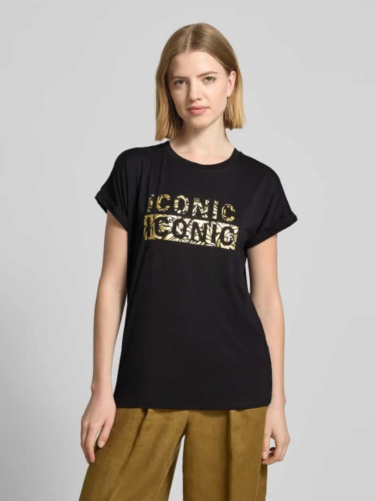 Zdjęcie produktu t-shirt z okrągłym dekoltem i nadrukiem model 'MARICA' Soyaconcept czarny