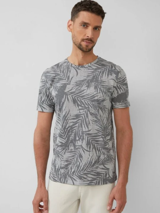 Zdjęcie produktu T-shirt z okrągłym dekoltem i nadrukiem na całej powierzchni s.Oliver szary