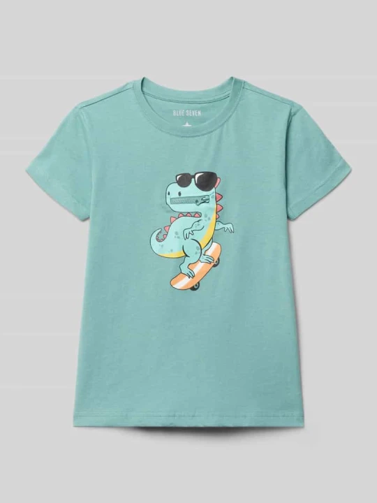 Zdjęcie produktu t-shirt z okrągłym dekoltem i nadrukiem z motywem BLUE SEVEN