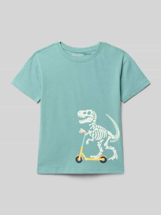 Zdjęcie produktu t-shirt z okrągłym dekoltem i nadrukiem z motywem BLUE SEVEN