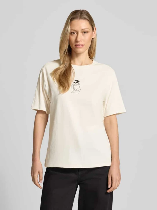 Zdjęcie produktu t-shirt z okrągłym dekoltem i nadrukiem z motywem Jake*s Złamany biały