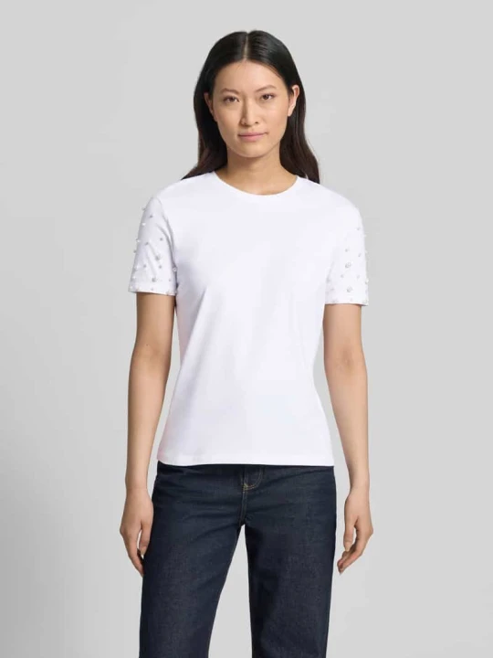 Zdjęcie produktu t-shirt z okrągłym dekoltem i perłami Jake*s Biały