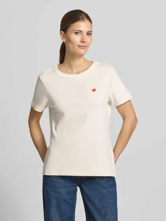 Zdjęcie produktu T-shirt z okrągłym dekoltem i przeszyciami Smith & Soul Złamany biały