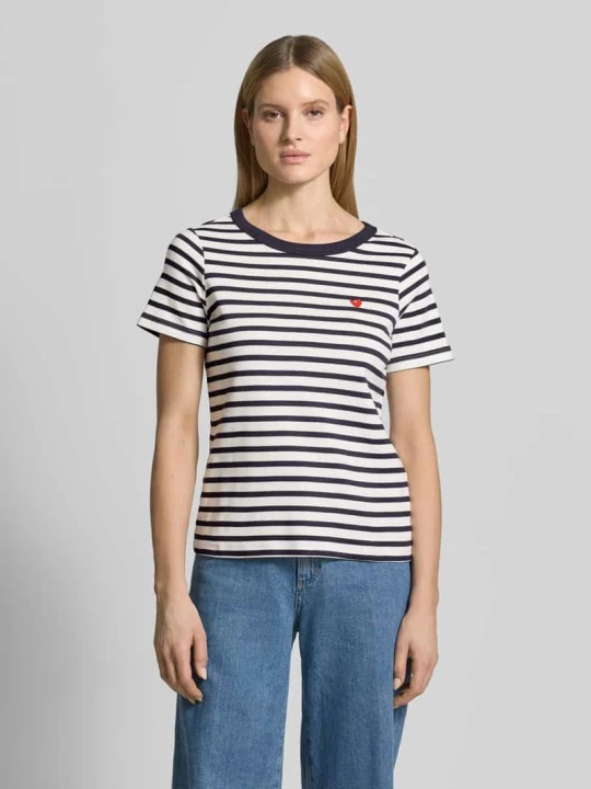 Zdjęcie produktu T-shirt z okrągłym dekoltem i przeszyciami Smith & Soul Granatowy