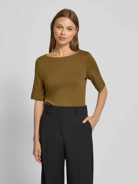 Zdjęcie produktu T-shirt z okrągłym dekoltem i rękawami o dł. 1 / 2 Christian Berg Khaki