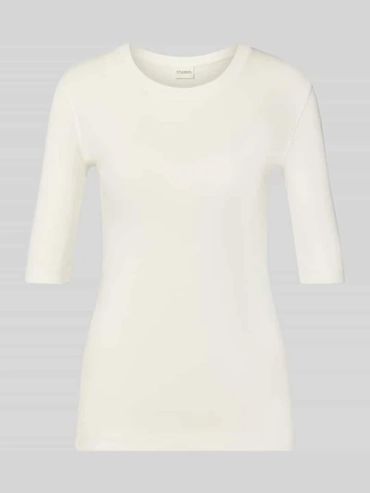 Zdjęcie produktu t-shirt z okrągłym dekoltem i rękawem o dł. 1/2 Closed Złamany biały