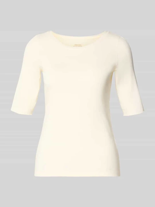 Zdjęcie produktu t-shirt z okrągłym dekoltem i rękawem o dł. 1 / 2 Marc Cain Złamany biały