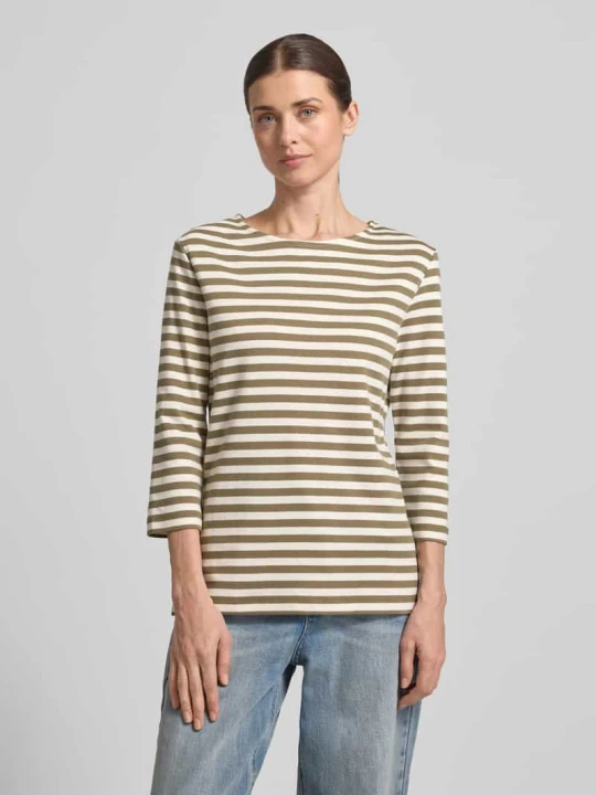 Zdjęcie produktu t-shirt z okrągłym dekoltem i rękawem o dł. 3/4 Oui Khaki