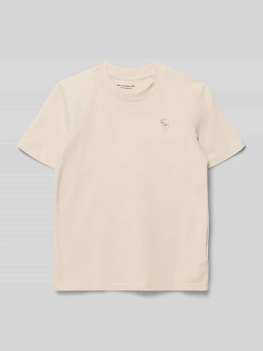 Zdjęcie produktu t-shirt z okrągłym dekoltem i wyhaftowanym logo Abercrombie & Fitch Kamienny