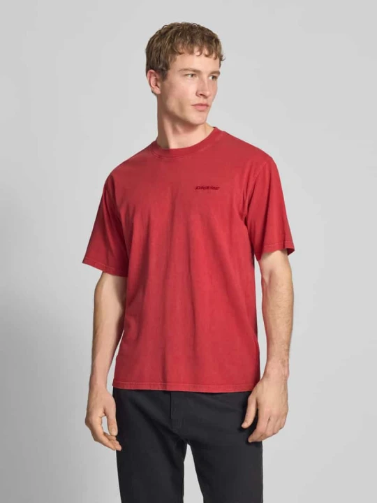 Zdjęcie produktu t-shirt z okrągłym dekoltem i wyhaftowanym logo Dickies Czerwony