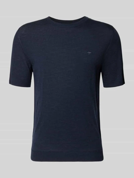 Zdjęcie produktu t-shirt z okrągłym dekoltem i wyhaftowanym logo FYNCH-HATTON Granatowy