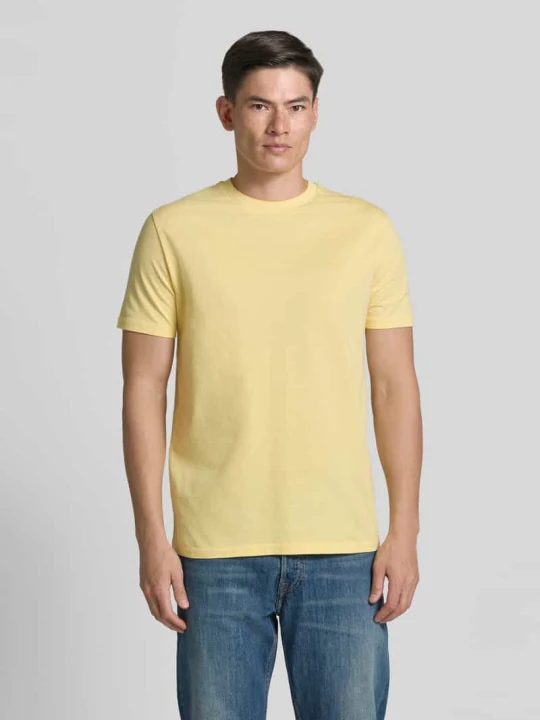 Zdjęcie produktu T-shirt z okrągłym dekoltem i wyhaftowanym logo Gant Jasnożółty