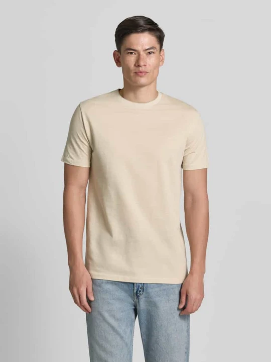 Zdjęcie produktu T-shirt z okrągłym dekoltem i wyhaftowanym logo Gant Beżowy