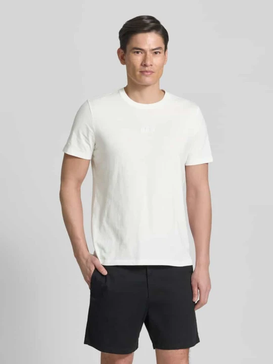 Zdjęcie produktu t-shirt z okrągłym dekoltem i wyhaftowanym logo GAP Złamany biały
