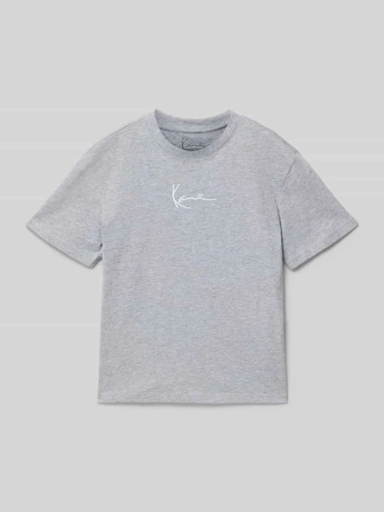 Zdjęcie produktu T-shirt z okrągłym dekoltem i wyhaftowanym logo Karl Kani Średnioszary melanż
