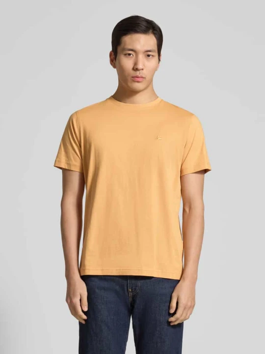 Zdjęcie produktu T-shirt z okrągłym dekoltem i wyhaftowanym logo Lerros Żółty