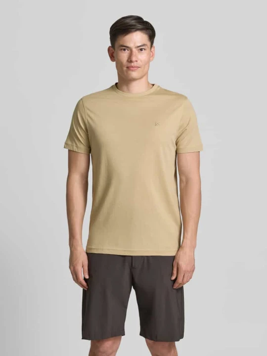 Zdjęcie produktu T-shirt z okrągłym dekoltem i wyhaftowanym logo Lerros Beżowy