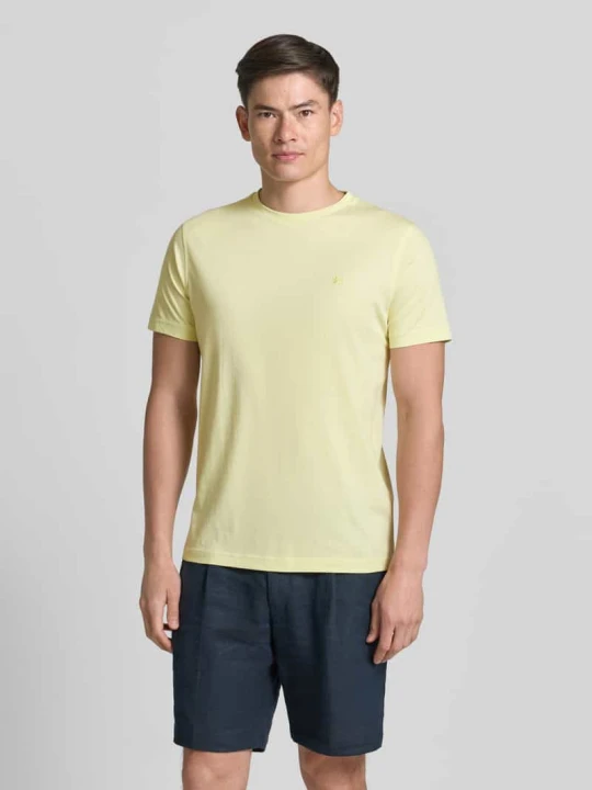 Zdjęcie produktu T-shirt z okrągłym dekoltem i wyhaftowanym logo Lerros Jasnożółty