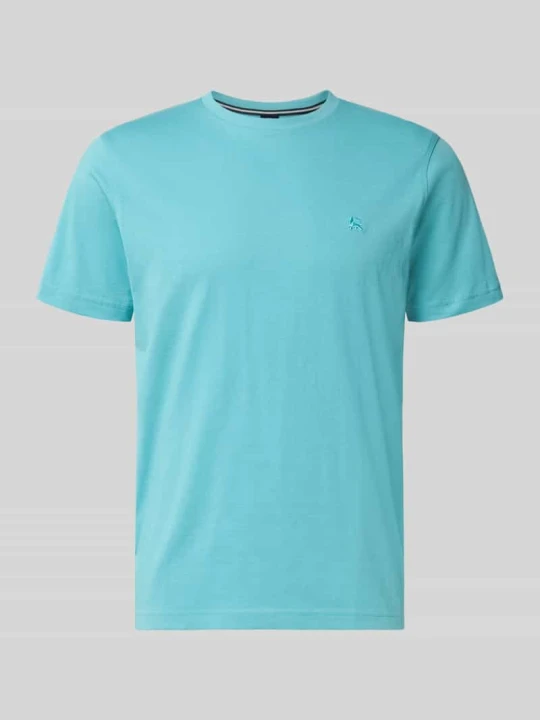 Zdjęcie produktu T-shirt z okrągłym dekoltem i wyhaftowanym logo Lerros Turkusowy
