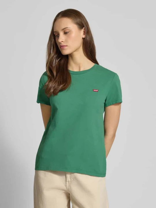 Zdjęcie produktu T-shirt z okrągłym dekoltem i wyhaftowanym logo Levi's Ciemnozielony