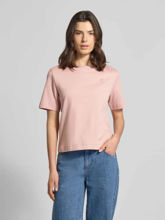 Zdjęcie produktu T-shirt z okrągłym dekoltem i wyhaftowanym logo Oui Różowy