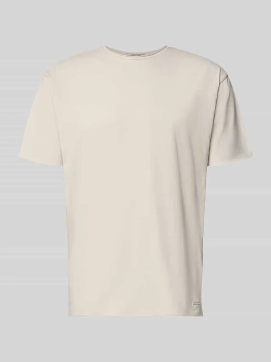 Zdjęcie produktu t-shirt z okrągłym dekoltem i zrolowanym brzegiem Scotch & Soda Jasnoszary