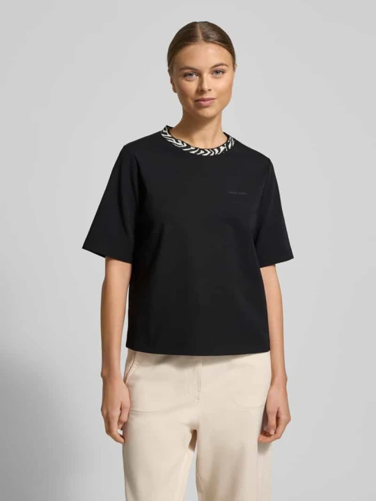 Zdjęcie produktu t-shirt z okrągłym dekoltem Marc Cain Czarny