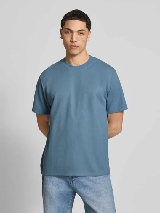 Zdjęcie produktu T-shirt z okrągłym dekoltem model 'AUSTIN' Jack&Jones Jeansowy niebieski