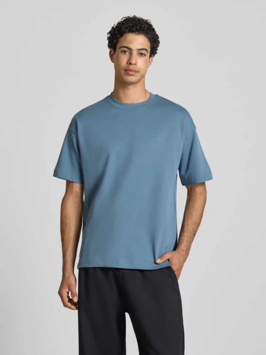 Zdjęcie produktu t-shirt z okrągłym dekoltem model 'BARRON' Jack&Jones Jeansowy niebieski