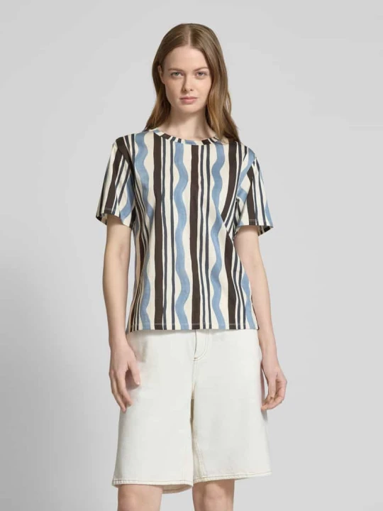 Zdjęcie produktu T-shirt z okrągłym dekoltem model ‘CADINE’ Weekend Max Mara Jasnoniebieski