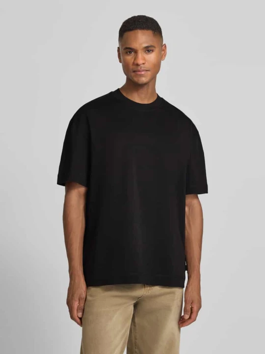 Zdjęcie produktu t-shirt z okrągłym dekoltem model 'Carl' Les Deux Czarny