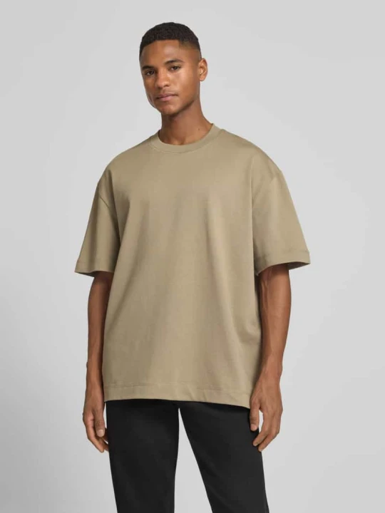 Zdjęcie produktu t-shirt z okrągłym dekoltem model 'Carl' Les Deux Błotnisty