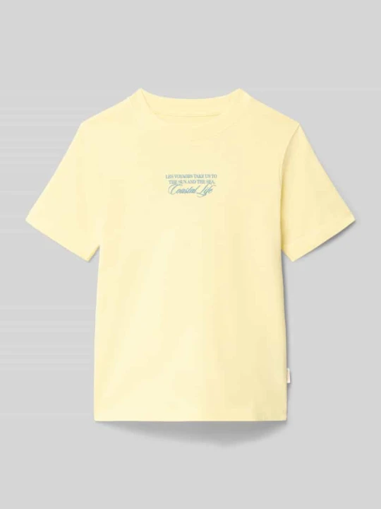 Zdjęcie produktu t-shirt z okrągłym dekoltem model 'CASSIS' Jack&Jones Jasnożółty